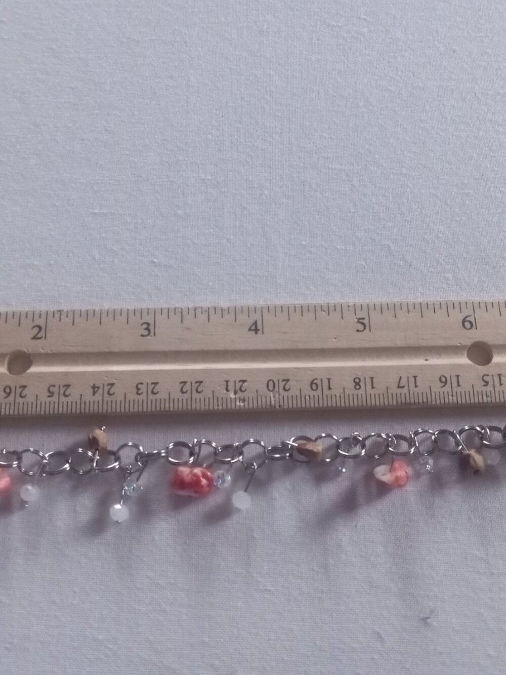 Handmade Coral, juniper bracelet